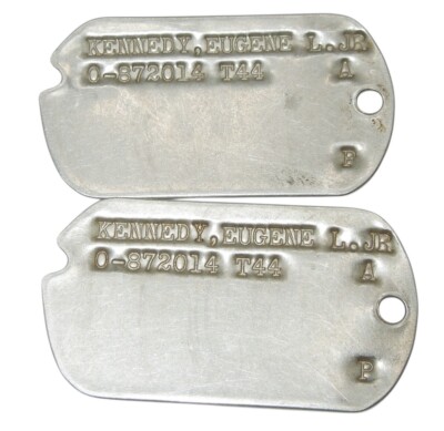 Original WWII US Army Air Force AAF Officer Dog Tags Kennedy CA12