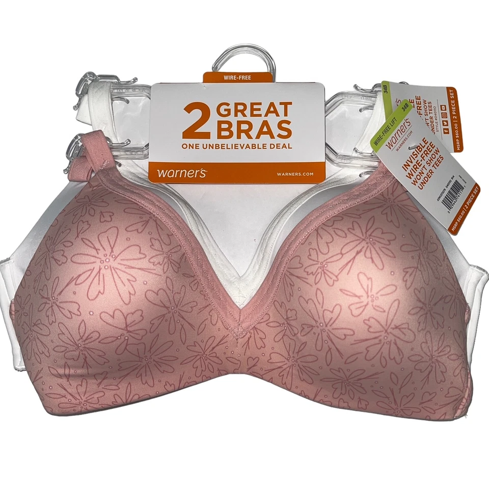 Sujetador Warner's Sin Alambres Acolchado Sin Costuras Copa Invisible Forrado DOS 2 Sujetadores Camiseta 4011 Foto 3 de 4