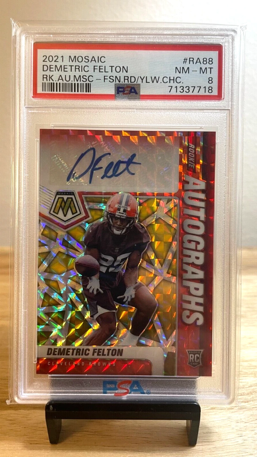 Demetric Felton Panini Mosaic Rookie Autographs Mosaic #RA88 Fusion Red/Yellow Choice