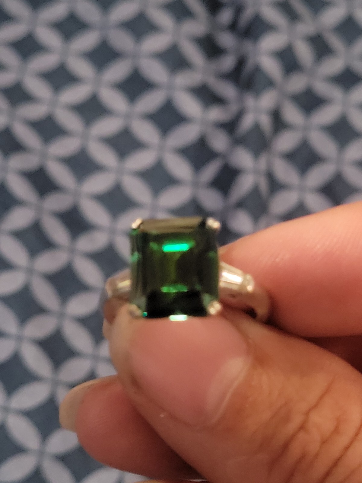 Green Colored emerald ring 925 Silver - image 5