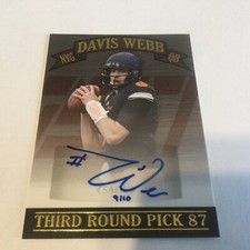 2017 Sage Davis Webb rc auto #9/10 Giants