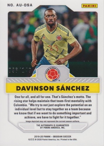 2019-20 Panini Obsidian Aurora Autographs Davinson Sanchez #036/149 - Kolumbien - Bild 2 von 2