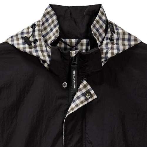 Chaqueta de paracaídas Weekend Offender Saunders negra/a cuadros de mitad de casa. Venta - Imagen 3 de 6