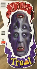 VINTAGE HALLOWEEN TRICK OR TREAT PAPER MAGIC DIE CUT 2 SIDED 13.5" X 6" 1997