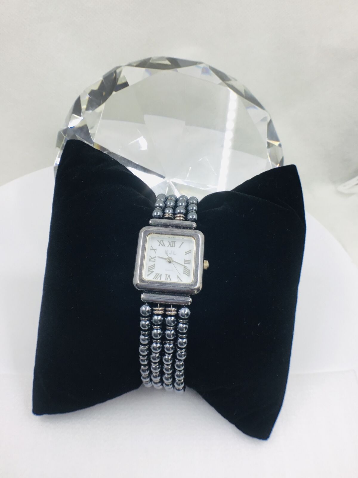 Vintage Kenneth J Lane 4-Strand Beads Strap Women's Bracelet Watch 8" NO BATTERY