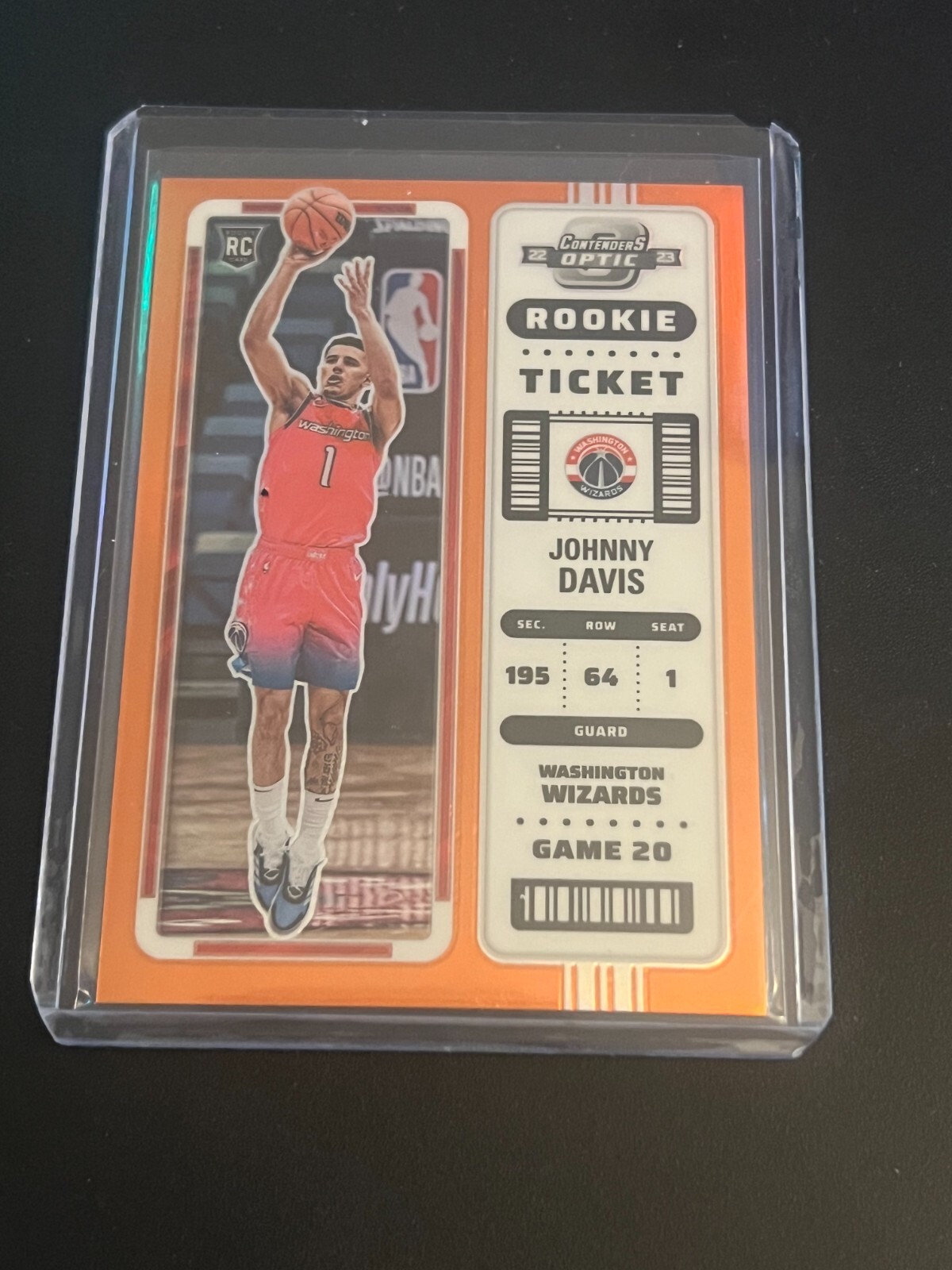 2022-23 Panini Contenders Optic Rookie Ticket Orange #13 Johnny Davis 28/49 RC