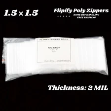 1.5x1.5 2 Mil Small Plastic Zip Bags Baggies Jewelry Mini Top Lock Reclosable