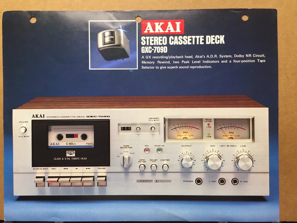Vtg Akai Catalog Insert ~ GXC-709D Cassette Tape Deck 1972