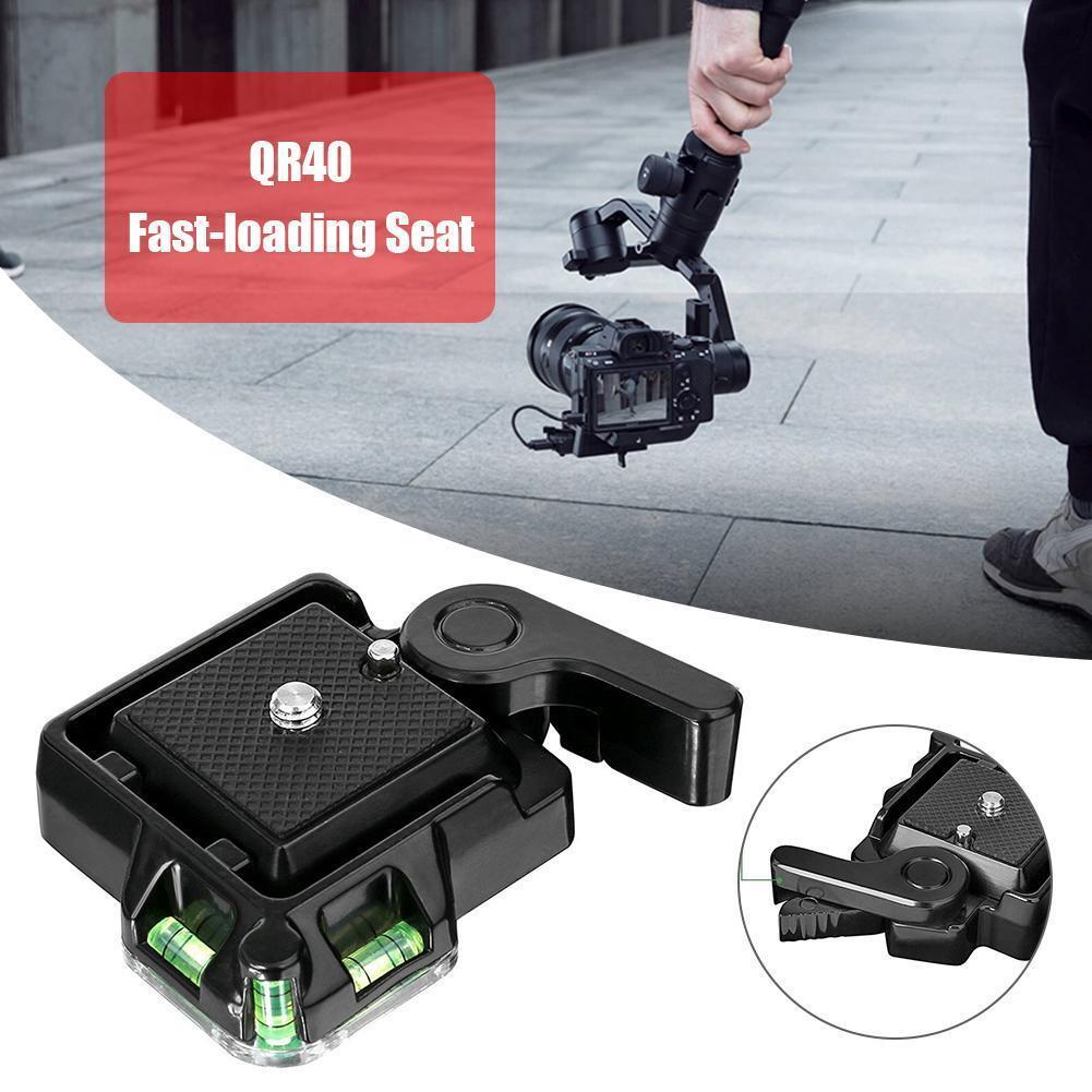 QR40 Camcorder Tripod Monopod Ball Head Quick Release Plate Holder for DSLR Cam-image
