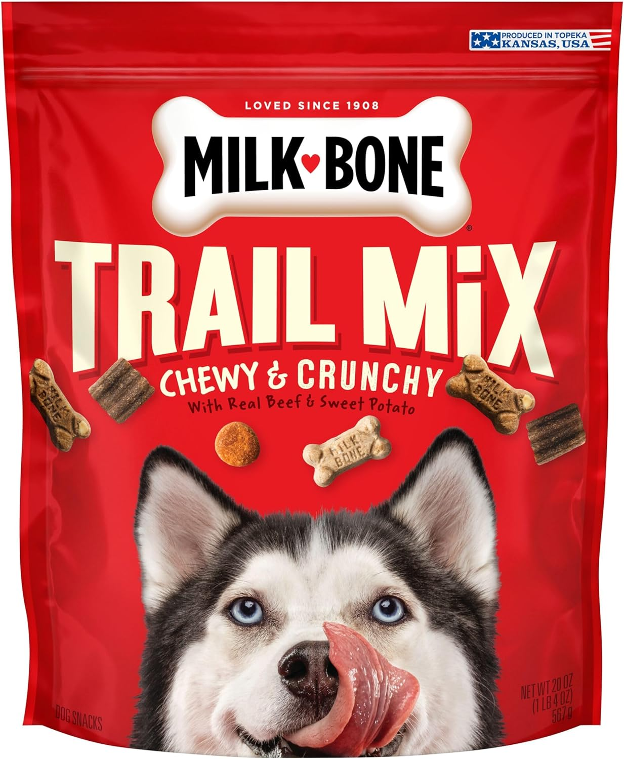Trail Mix Chewy & Crunchy Dog Treats, Real Beef & Sweet Potato, 20 Ounce