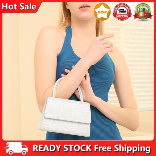 Women Glittering Wrist Bag Sequins Evening TopHandle Bag Female Dating
