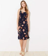 Loft Floral Midi Dress GORGEOUS Boho Style Petite NEW MSRP $80 SZ 00-12