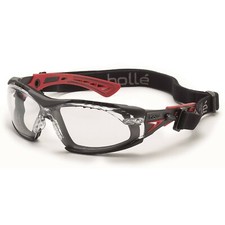 Bolle 40252 Rush Black/Red Foam Clear Anti-Fog Lens Safety Glasses