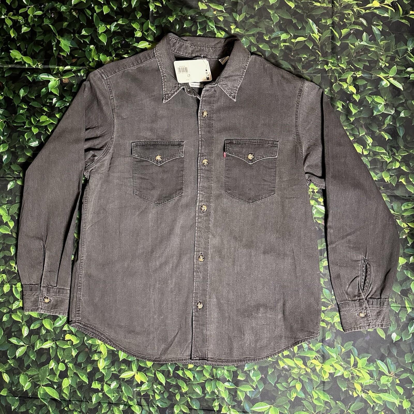 NWT Levi's Men's Relaxed Fit Western Shirt A19190016 L Black Worn In