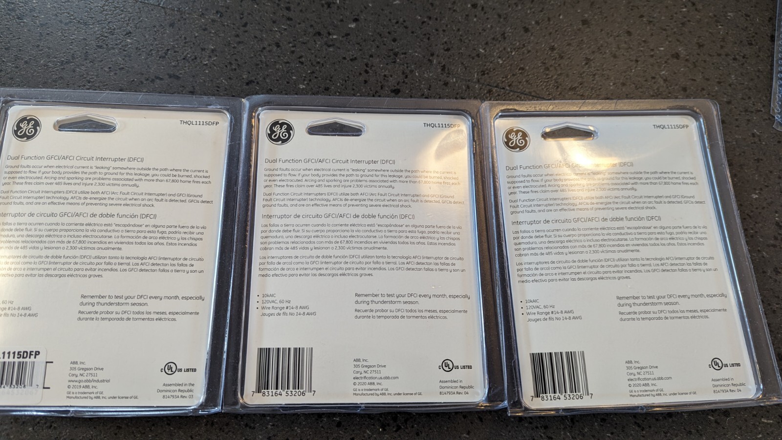 GE THQL1115DFP Single Pole Circuit Breaker 15 amp DFCI AFCI Arc Ground