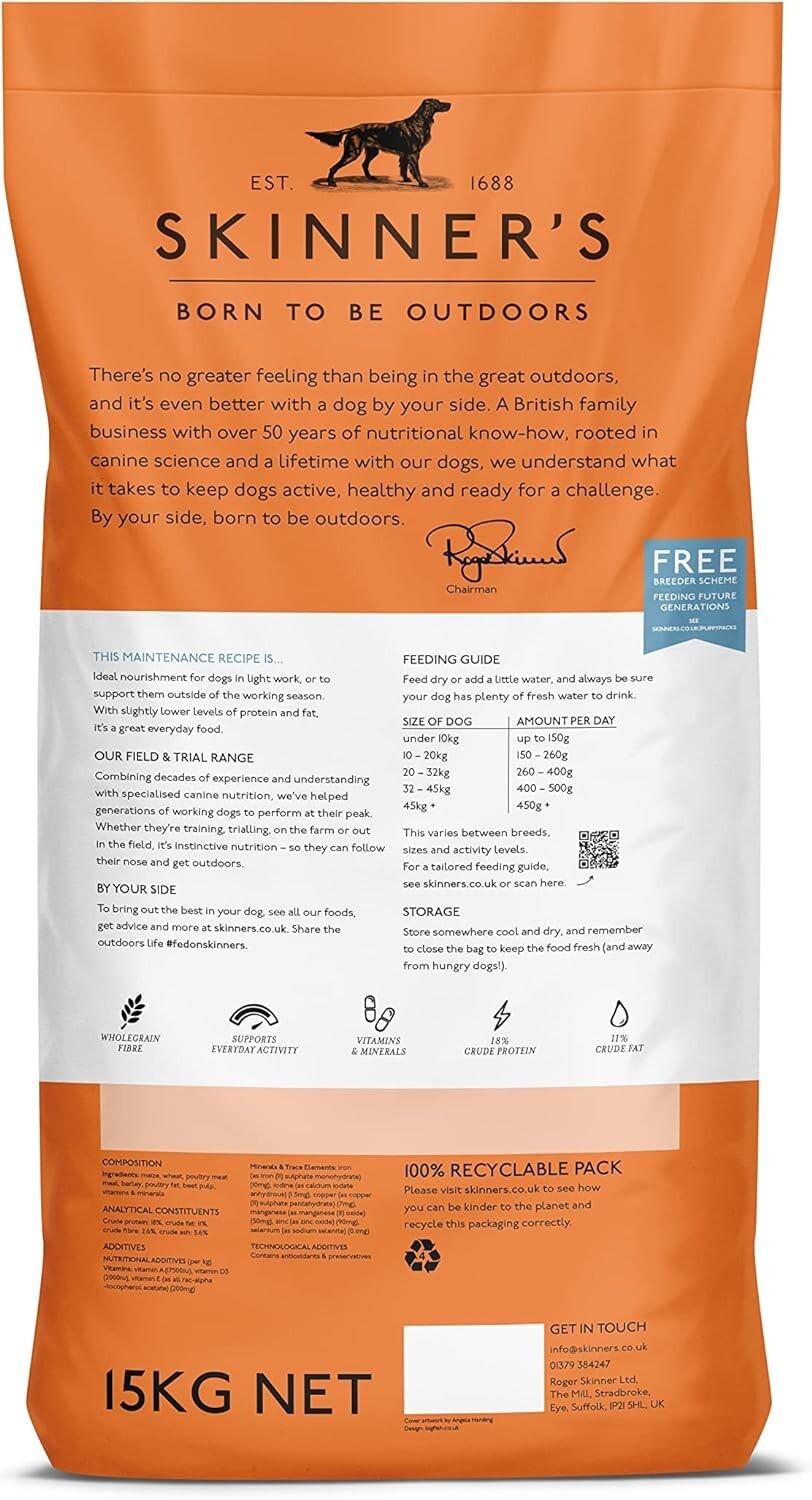 Skinner's Field and Trial 15kg Maintenance Dog Food eBay