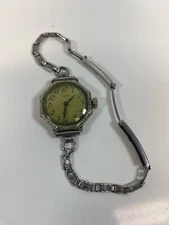 Vintage Functioning Elgin Octagon Shape Wrist Watch 14K Gold Filled