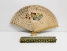 Ventaglio pieghevole legno vintage Cinese antico ventaglio in scatola originale