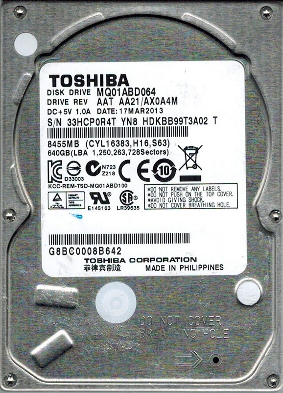 Toshiba MQ01ABD064 AAT AA21/AX0A4M 640GB CHINA [並行輸入品] Toshiba MQ01ABD064 AAT AA21/AX0A4M 640GB China - Walmart.com