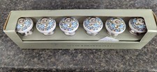 Casa Decor Handmade Ceramic Drawer Cabinet Pulls Knobs Set Of 6 New In Box