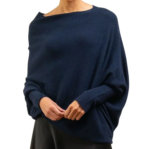 Neu Damen Lagenlook Slouch Fledermaus Langarm Freizeit Uni Weich Strick Pullover - Bild 6 von 29