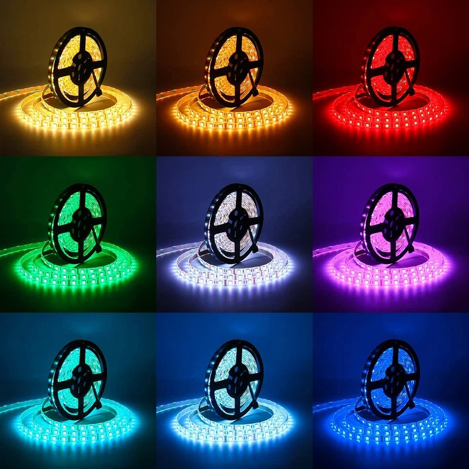 5M RGB LED Strip Light SMD 5050 Waterproof Color Changing Tape Light 300 LEDs - Image 3 of 4