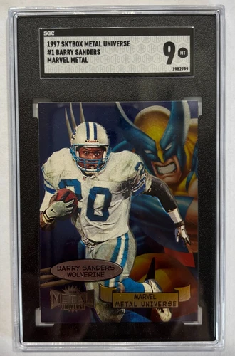 1997 Skybox Metal Universe #1 Barry Sanders Marvel Metal SGC 9 