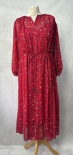 Uniqlo Women's Pink Floral Midi Dress Size XS Long Sleeve