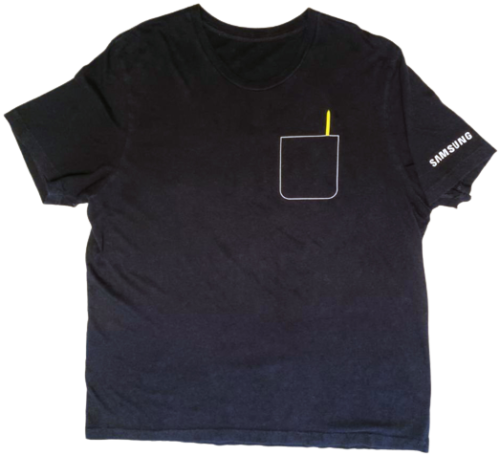 SAMSUNG GALAXY NOTE9 T-Shirt; Size XL Black, 2-sided - Foto 1 di 5