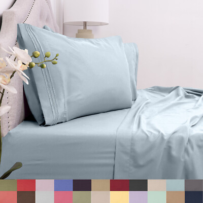 Sweet Home Collection 1800 Count Deep Pocket Microfiber Sheet Set Twin, Twin XL