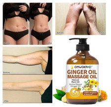Aceite de jengibre, aceite de masaje de jengibre para drenaje linf tico 6.7 oz