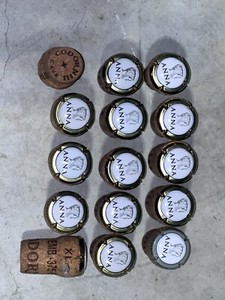 Anna Champagne Bottle Cork Tops With Metal Caps Lot Of 15 Used Crafts Art DIY