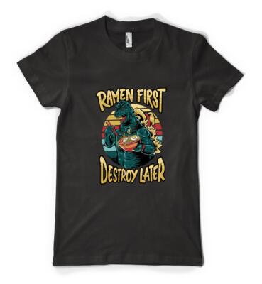 BNWT Japanese Noodle Ramen First Destroy Later Personalised Unisex Adult T-Shirt