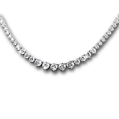  Tennis-Halskette mit Weißgold-Finish und Diamant-Finish und Box