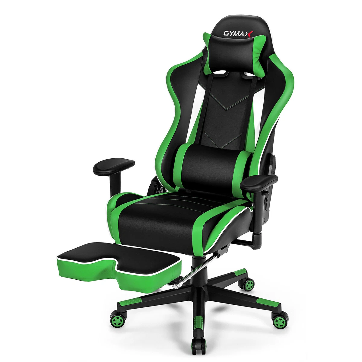 White and green gaming chair hot sale