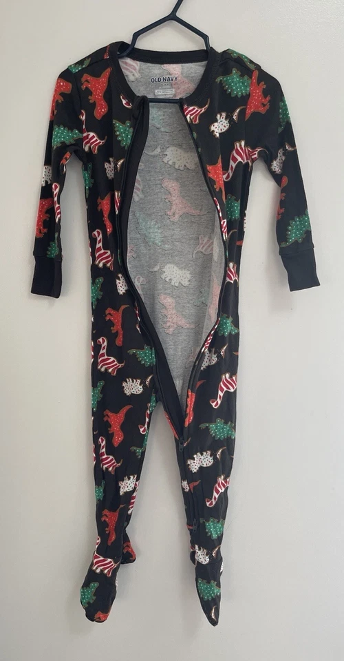 Antiguo Azul Marino Unisex Bebé Dinosaurio Galletas 2 Vías Cremallera Footie Pijamas Negro 18-24 M Nuevo con Etiquetas Foto 3 de 4