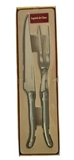 Laguiole Carving Set Knife & Fork Chef French Stainless Steel for Roast Meat