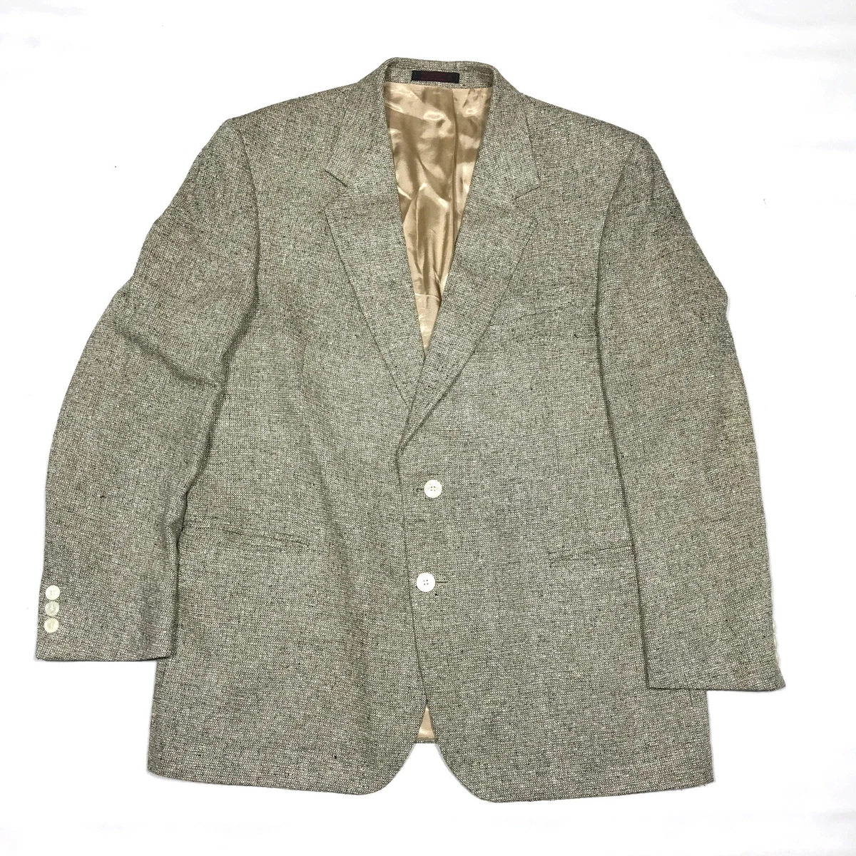 VTG English Manor Beige 100% Silk Woven Blazer Sport Coat Suit Jacket Mens  44R | eBay