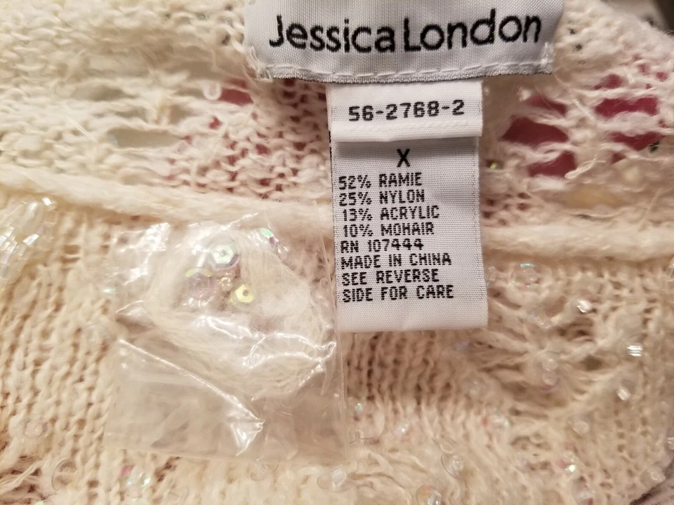 Jessica London Mujer Suéter Camisa Top Blusa Talla X 0X Marfil NUEVO Foto 2 de 4