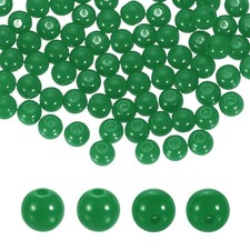 100Pcs Perline Tonde Acriliche Verdi 6Mm Perline Sciolte In Resina Plastica