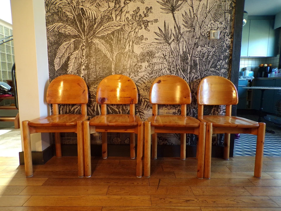 SET 4 CHAISE RAINER DAUMILLER-PIN-DESIGN 60-70-Hirtshals savvaerk-scandinave - Photo 1/4