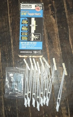 8 pack - Toggler SnapToggle 3/16'' 24 H/D Toggle Bolts W/ 3'' SCREWS