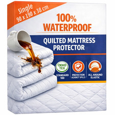 Microfibre Quilted Waterproof Mattress Protector 34cm Extra Deep Fitted Cover UK