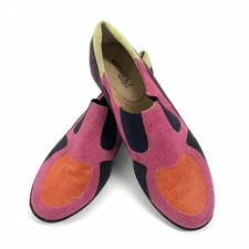 Vaneli Sport Attie Multicolor Colorblock Suede Loafers 10 S Womens Orange Pink
