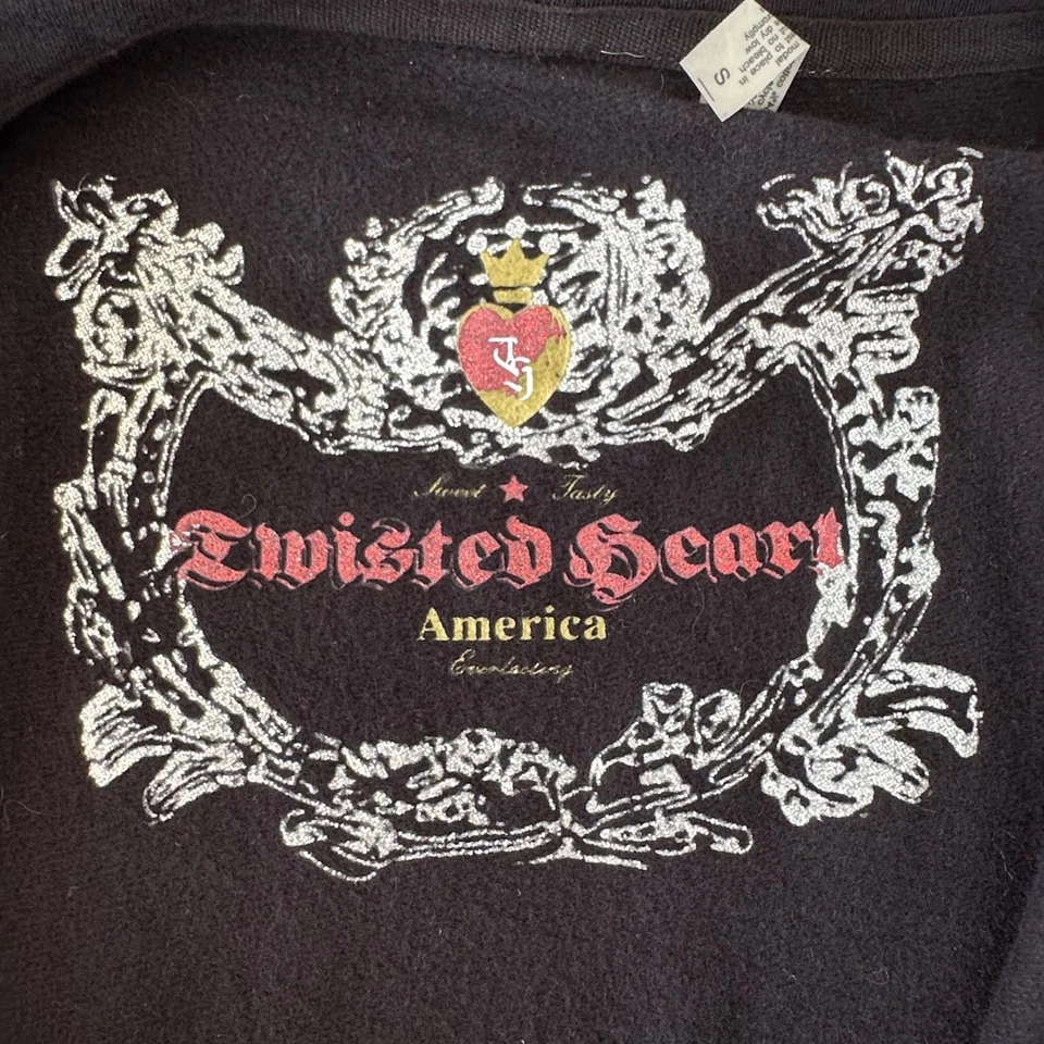 Sudadera con Capucha Y2K Twisted Heart America Negra Sin Mangas Cremallera Signo de la Paz S Punk De Colección Foto 4 de 4