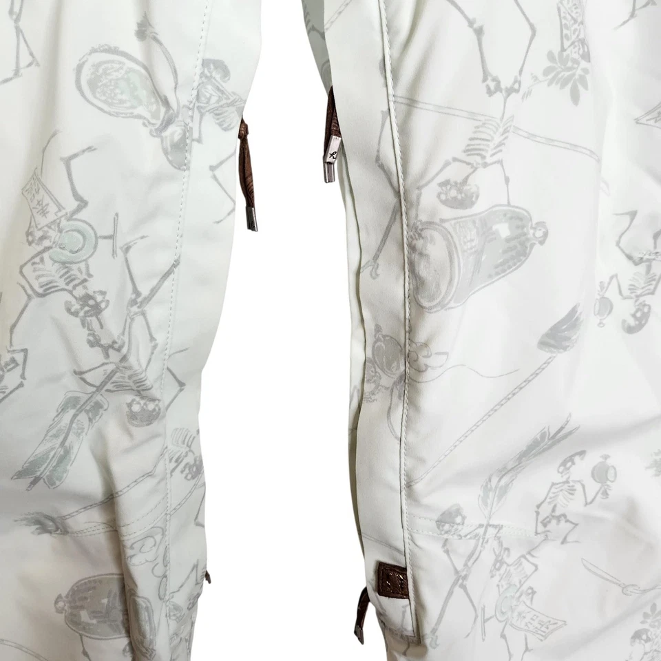 Pantalones de nieve HOLDEN para mujer medianos blancos esqueleto con cinturón impermeables esquí invierno Foto 4 de 4