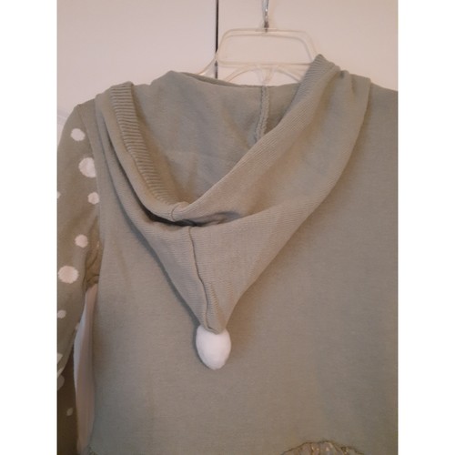 Hello Kitty Green Pink Mesh Tulle Hooded Sweater Dress L NEW Winter Christmas - Foto 6 di 6