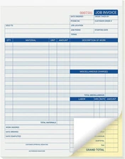 50 Pages - Auto Repair Job Order Invoice Forms - 2 Part Carbonless Work Order Fo