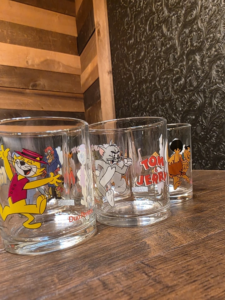 Juego de 5 vasos raros Hanna-Barbera 1996 Dou Penotti jugo carreras locas Foto 3 de 4