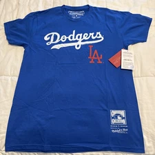 Mitchell & Ness Cooperstown Collection Los Angeles Dodgers Logo Tee Size M NWT